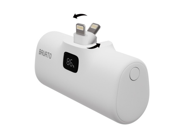 [아이폰 보조배터리 고속충전] 저렴한 가격 바우아토 단자 접이식 PD 20W 고속 충전 미니 일체형 도킹형 보조배터리 5000mAh